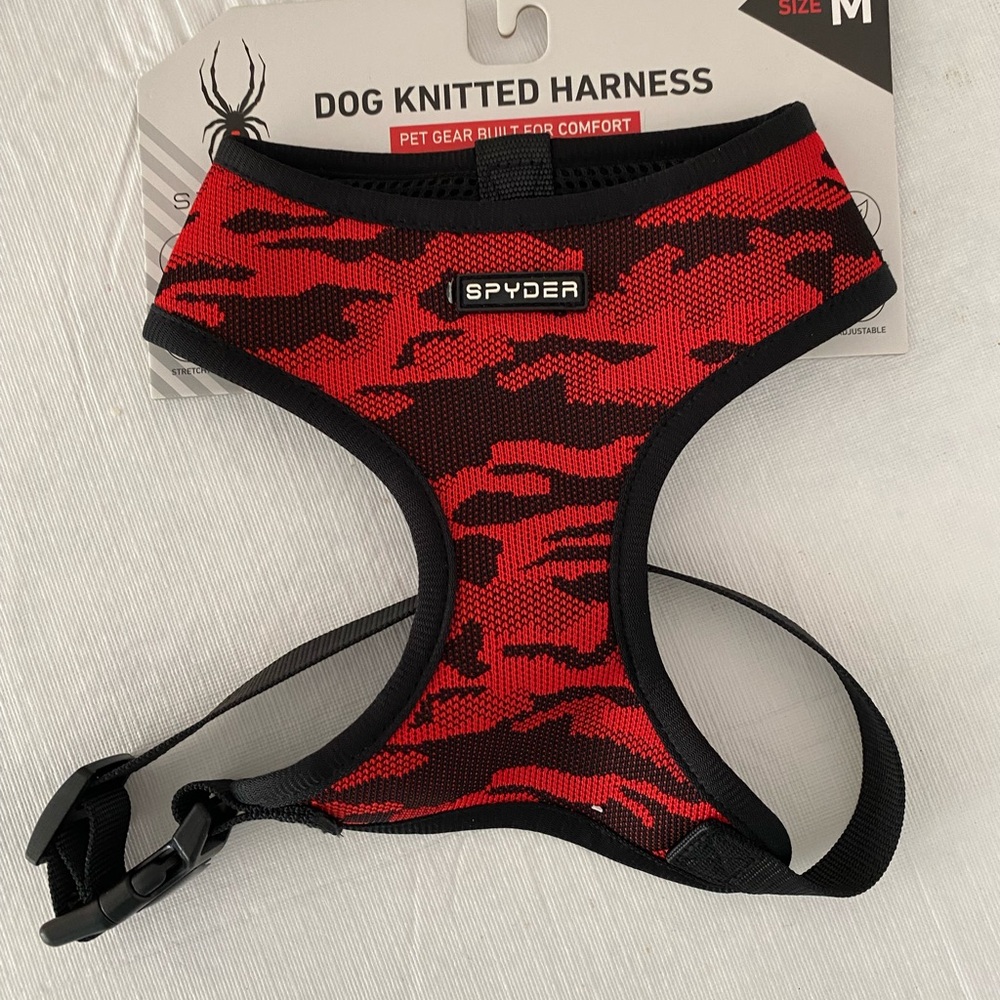 Spyder Red and Black Dog Knitted Harness